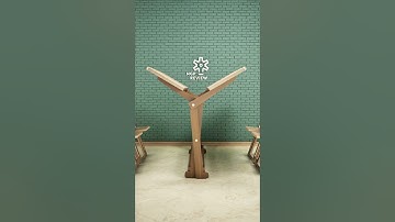 DIY Folding Dinning Table Design. 4 Chairs Hidden Inside