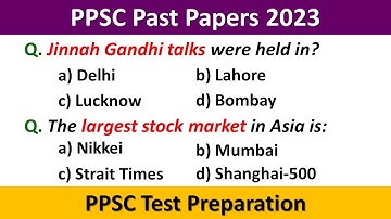 PPSC Past Papers 2023 | PPSC Test Preparation 2023 | PPSC Past Papers | PPSC Preparation 2023 | PPSC