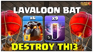 New Th13 Lavaloon Bat Spell Attack | Th13 LaLo Bats | Best TH13 Attack Strategy (Clash of Clans)