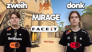 zweih vs donk on Mirage (TOP-3 and TOP-5 FACEIT) | Sep 11, 2025 | CS2 Demo
