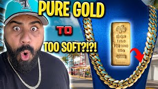 Making a 24K PURE GOLD monster CUBAN LINK CHAIN! Is it TOO SOFT?