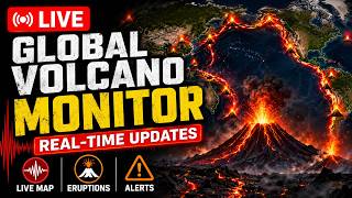 🌍 LIVE 3D Globe Volcano Monitor 24/7 screenshot 5