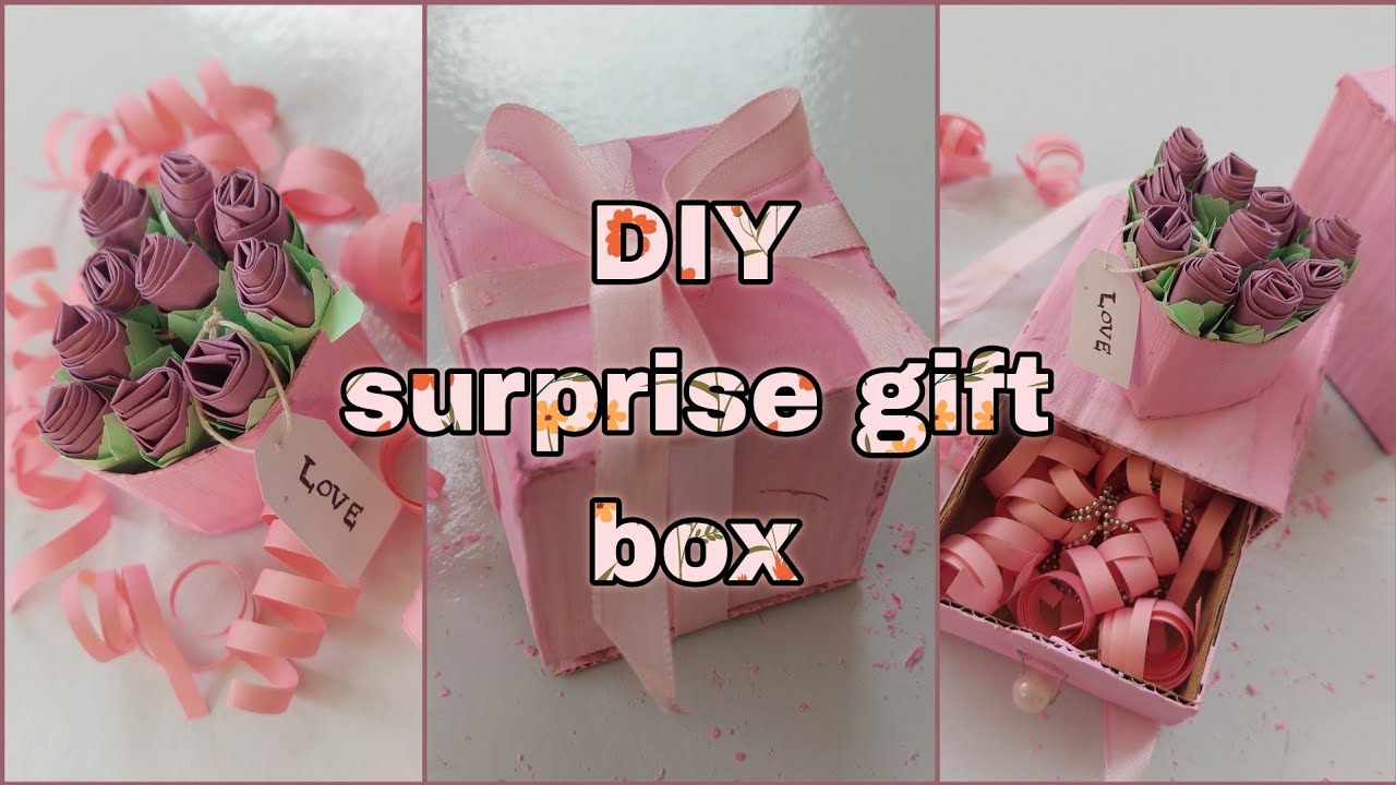 DIY SURPRISE GIFT BOX FOR Ur BFF cardboard gift box ideas for bff💓 YouTube