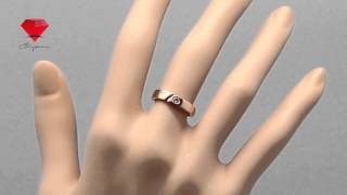 Bije.ru: Стильное кольцо с покрытием розовым золотом и кристаллом Swarovski Henriette (Генриэтте)