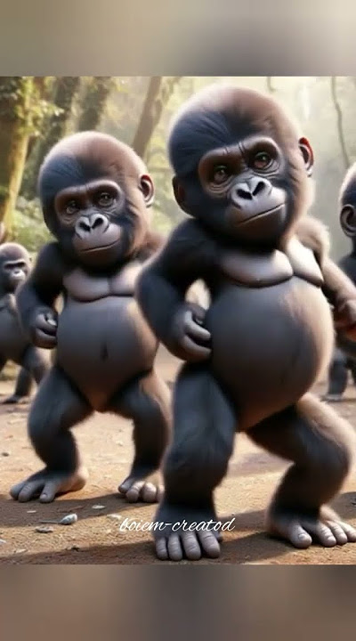 kelakuan hewan lucu joget tang tung tang tung ##joget #hewanlucu #gorila #funnyanimals #dance #viral