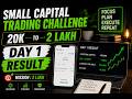 Small Capital Trading Challenge 20K to 2 Lakh Day 1 Result #trading #bitcoin #rcb