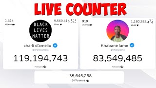 Khaby Lame VS Charli D'Amelio - TikTok Live Follower Counter