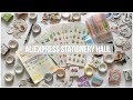 HUGE ALIEXPRESS STATIONERY HAUL // Washi Tape Swatches & Journal Stickers