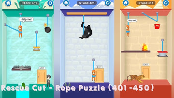 Rescue Cut - Rope Puzzle Level (401-450) Walk-through Gameplay Video. Cut the Rope & Save the Boy.