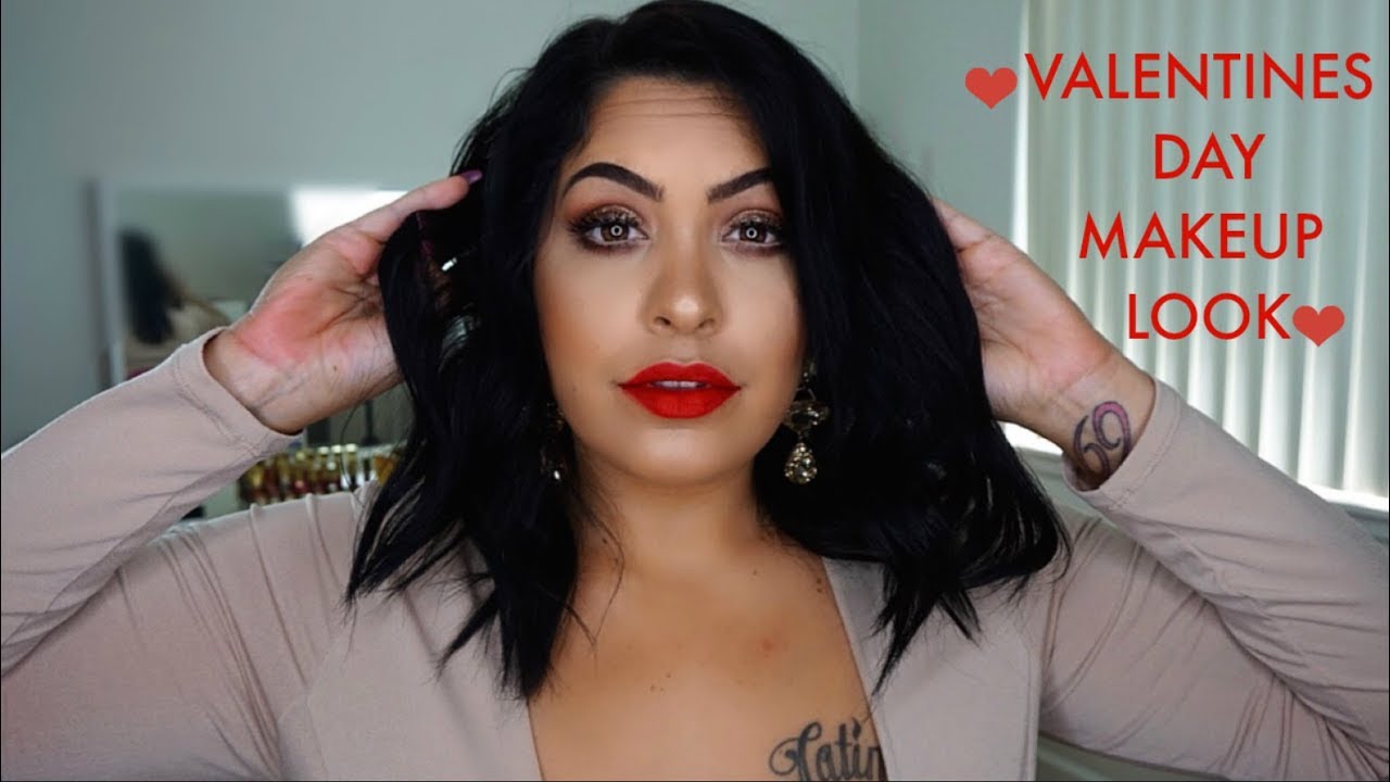VALENTINES DAY MAKEUP LOOK | Sultry Smokey Eye & Red Lip - YouTube