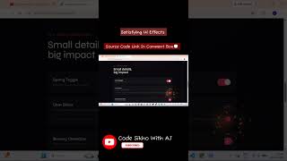 I Found The Most Satisfying UI Effect Ever 🔥🤯 | Addictive UI Animation | HTML CSS JavaScript