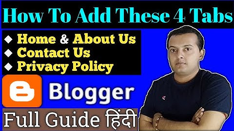 How To Add Home, About, Contact and Privacy Policy On Blogger/Website
