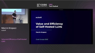 Why choose self-hosting LLMs | Code Europe 2023