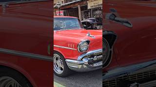 1957 Chevy BelAir cruising downtown western town car show