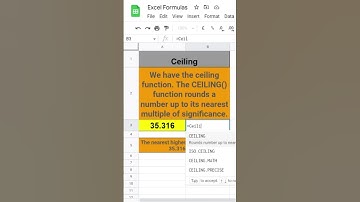 #ceiling #exceltutorial #excel #excelformulas #shorts  #excelfunctions #tips #function #functions