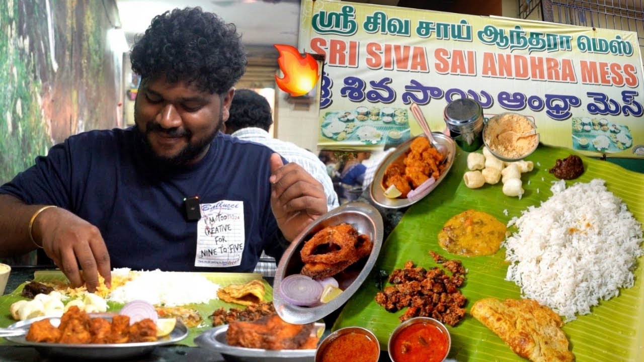 BAYANGARA KAAARAM  🔥 | Super Spicy Andhra Meals in Chennai 😳 | Foodie Prabu 