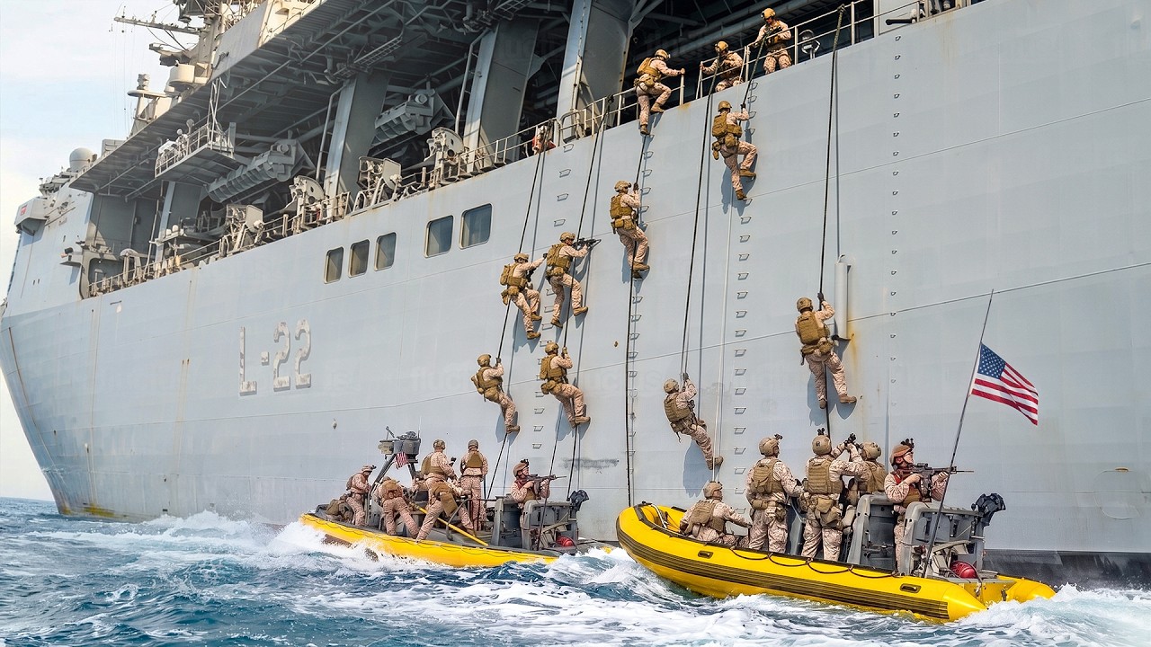 U.S. Marines Intercept Vessels in Gulf of Oman Enforcement Operation