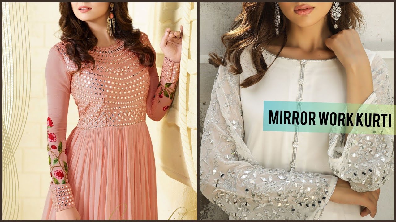 Top Beautiul Mirror Work Kurti Designs2019/20#Neck Designs With Mirror Work