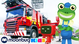 Geckos Fire Truck - Learn With Subles Geckos Garage Cartoons For Kids Moonbug Literacy