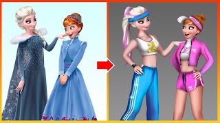 Frozen: Elsa Anna Glow Up Into Sporty Girl - Disney Princesses Transformation
