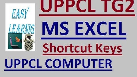 UPPCL TG2 COMPUTER QUESTIONS | MS EXCEL SHORTCUT KEYS | UPPCL TG2 COMPUTER QUESTIONS in Hindi