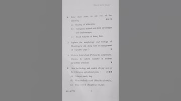 Applied Zoology (MZOO-402) SPU Mandi H.P. (Fourth Semester)  Question Paper 2024