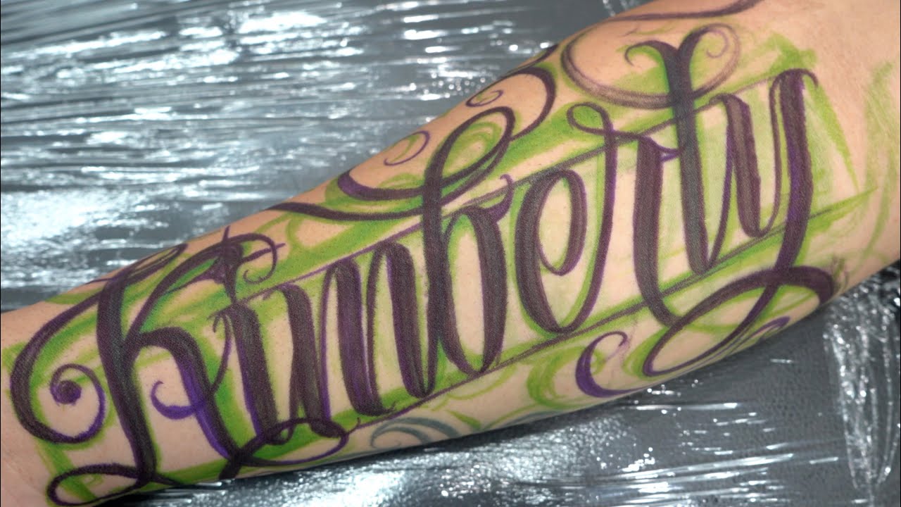 TATTOO TIME LAPSE-LETTERING