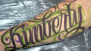 TATTOO TIME LAPSE-LETTERING