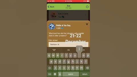 Zoo Riddle of the day #zoo 21-22 riddle of day today zoo telegram bot 🤖December  Riddle of the day