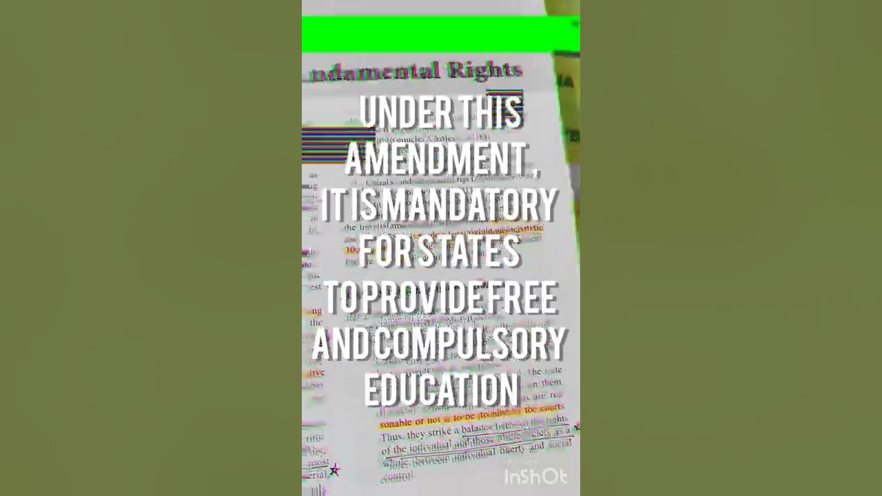 86th amendment Right to education UPSC/ UPPSC YouTube