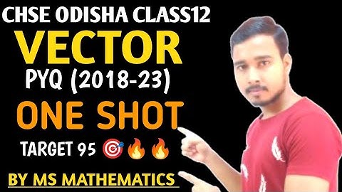 Vectors Maths Class12 Chse Odisha || ALL PYQ || 2018-23 || #chse #msmathematics