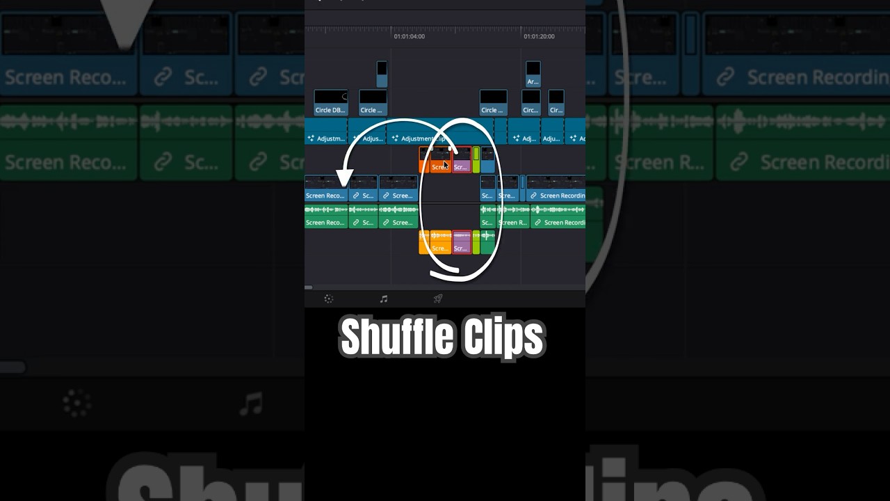 Shuffle Clips Between Tracks - DaVinci Resolve