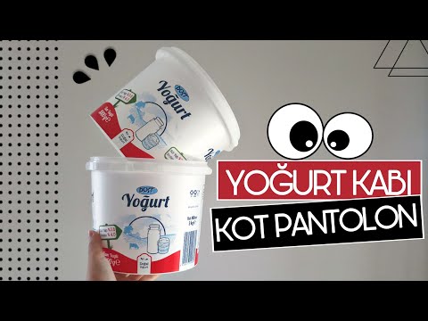 YOĞURT KABI VE ESKİ KOT PANTOLON İLE 10 NUMARA GERİ DÖNÜŞÜM / Recycle / Idea