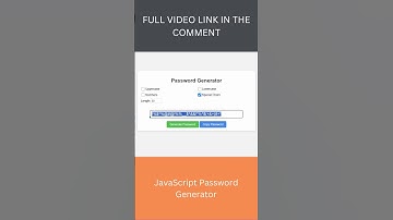Password generator project in JavaScript #shorts #javascript #javascriptprojects  #coding