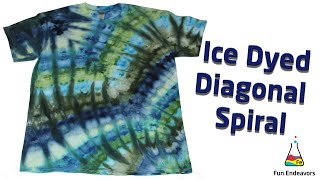 Tie Dye Designs:  Ice Dyed Diagonal Spiral Tie Dye Shirt