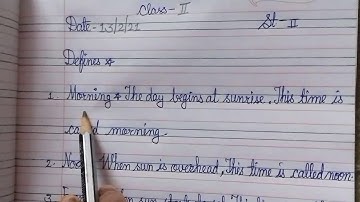 class 2 evs chapter 17 Directions and Time useful words