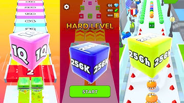 Jelly Run 2048 Ultimate Gameplay | Level 1 vs 1619 vs PARIS Adventure | 256K vs 1Q vs 256h 👌😎