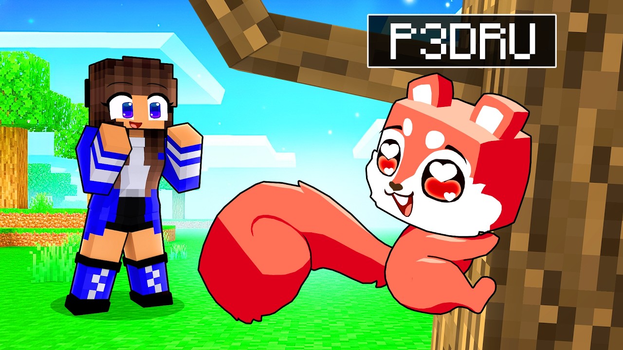 JOGANDO com um BEBÊ ESQUILO no Minecraft
