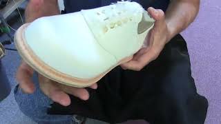 靴作り教室 Shoe making class ハンドソーンウェルト製法でサドル