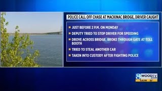 Police call of chase at Mackinac Bridge, driver caught in St. Ignace