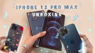 Iphone 12 Pro Max Unboxing Pacific Blue 256Gb With Aesthetic Accessories