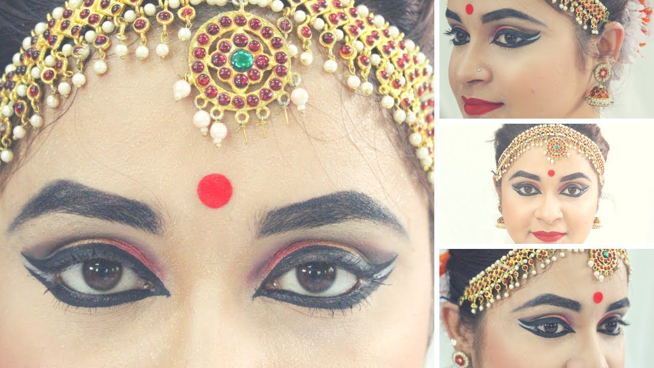 TRADITIONAL Kathak dance makeup look ट्रेडिशनल इंडियन कथक डांस मेकअप लुक  sangitabeautyworld India - YouTube
