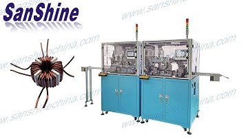 Winding machine robot winds toroid common mode choke thick wire coil (SS-HK02 SS-HK04 no operator)