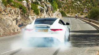 Jaguar F-Type V8 R - Burnouts and DRIFTS in Monaco Hills