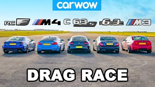 BMW M4 v AMG C63 S vs Lexus RC F v old M3 & C63: DRAG RACE screenshot 4