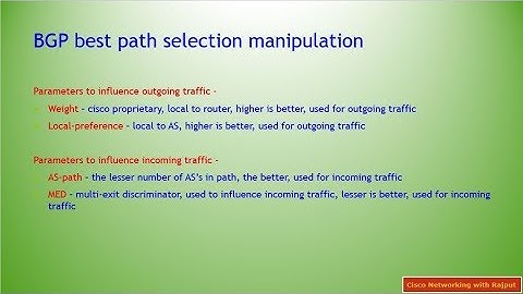 BGP Best Path Selection Manipulation Part - 1