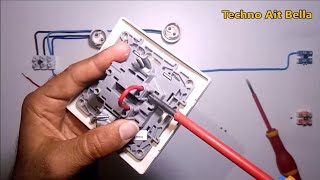 how to wire a double switch  تركيب مفتاح مفتاح كهربائي مزدوج branchement double allumage
