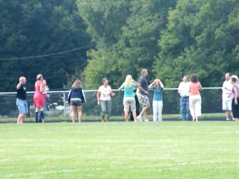 Former Olympian Suzy Favor Hamilton, who resides in Wisconsin, was the featured speaker at a Waterloo School District inservice day. After talking to the group, everyone headed outside to walk, jog or run with Favor Hamilton.