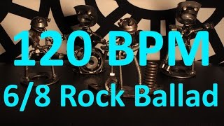 120 BPM - Rock Ballad - 6/8 Drum Track - Metronome - Drum Beat