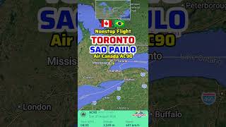 Toronto to Sao Paulo Flight Route with Air Canada AC90 | Boeing 787-9
